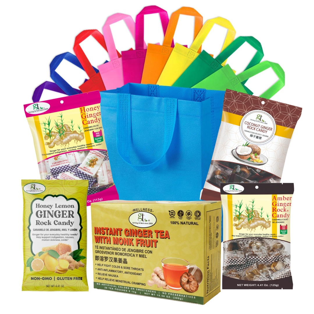 GT Instant Ginger Tea with Monk Fruit Care Package, 10.58 Ounce Box (20 Tea Pouches)
