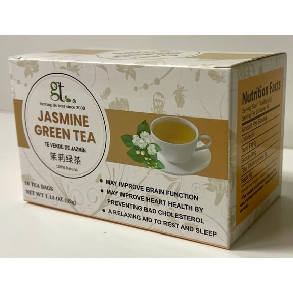 GT Jasmine Green Tea, 1.13 Ounce Box (16 Tea Bags)