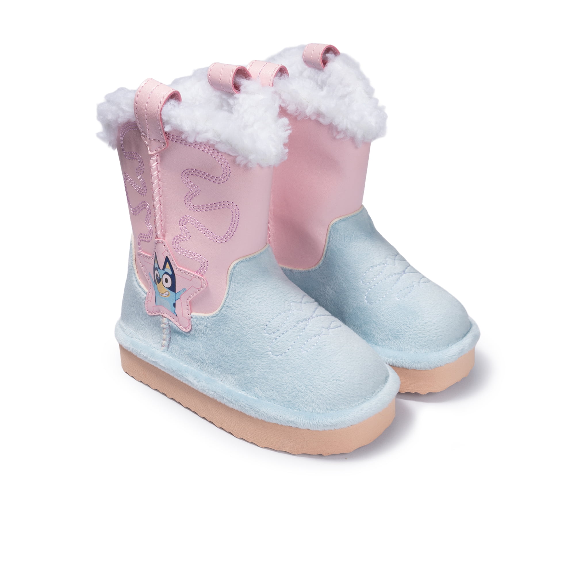 Bluey Toddler Girls Cowgirl Faux Shearling Boots