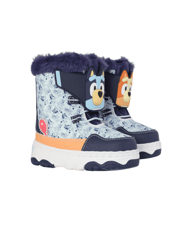 Bluey Toddler Kids Winter Boot with Faux Fur Trim