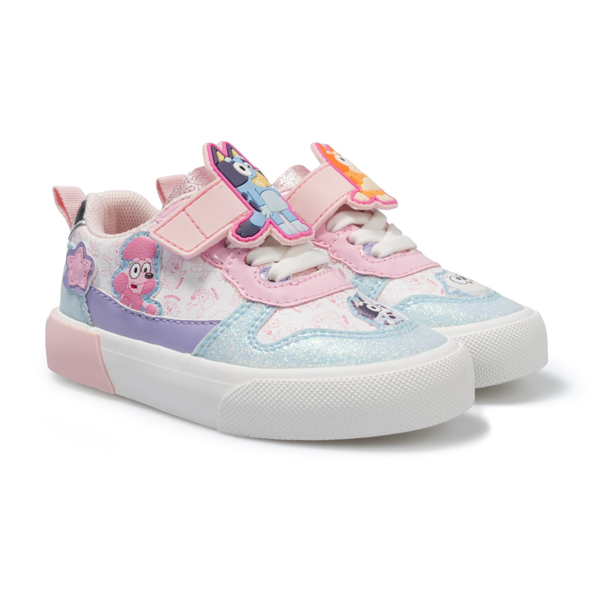 Bluey and Bingo Toddler Girls Glitter Court Sneaker