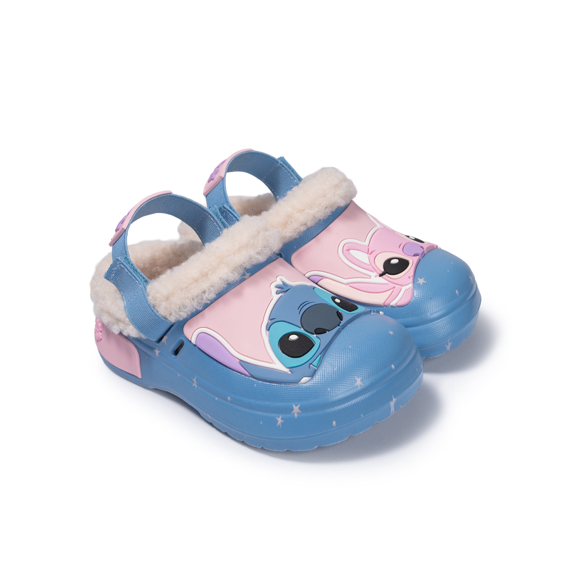 Stitch and Angel Toddler Faux Fur Lined Clogs