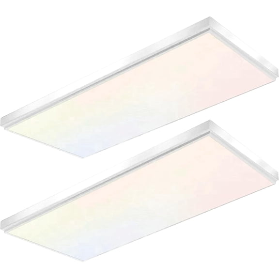 GT-Lite 2 ft. x 4 ft. 5500 Lumen 3 Power Level LED Flat Panel Light 5CCT, White, 2-Pack