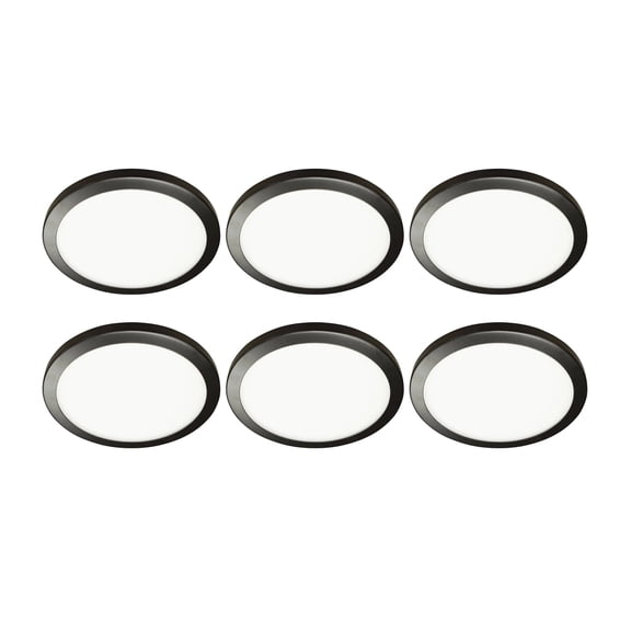 GT-Lite 7.5-inch Round Flat Panel 1050 Lumen LED Light 5CCT White/Black/Nickel, 6-Pack