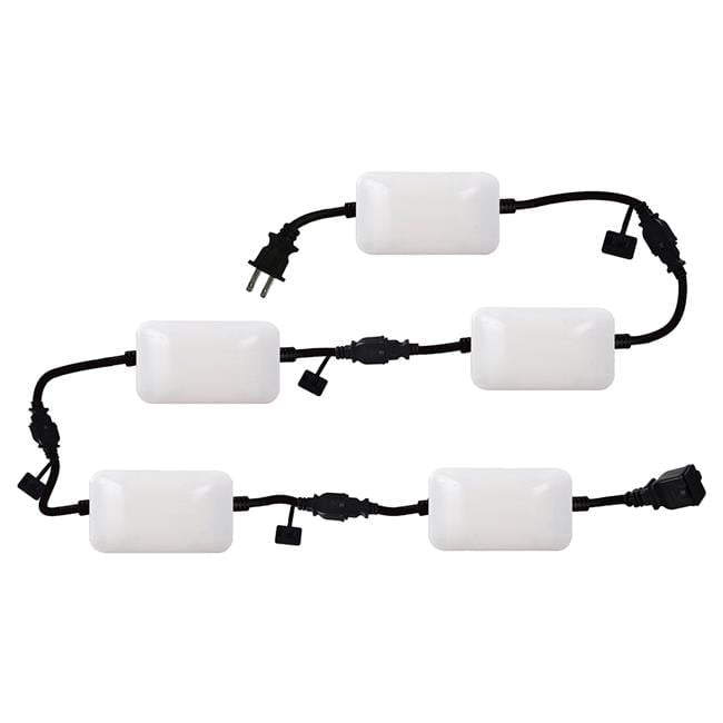 50ft White LED Outdoor Adjustable String Light with 5 Heads