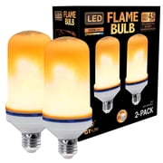 GT-Lite 4.5-Watt Orange LED Flame Light Bulb, E26 base, Flickering flame, Gradient, and Steady light modes, 2-Pack