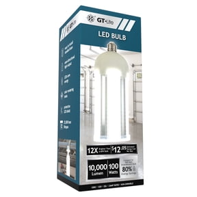 GT-Lite 100W LED Cob Light Bulb for Garages and Workshops, 10000 Lumens, 5000K Daylight, E26 Base