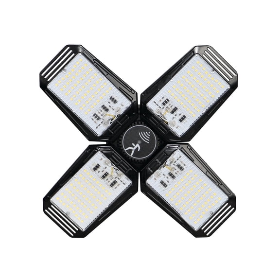 GT-Lite LED Motion Sensing Garage Light 140-Watt 15,000 Lumen, Adjustable 4-Panel LED Light, 5000K Daylight, E26, 1PK