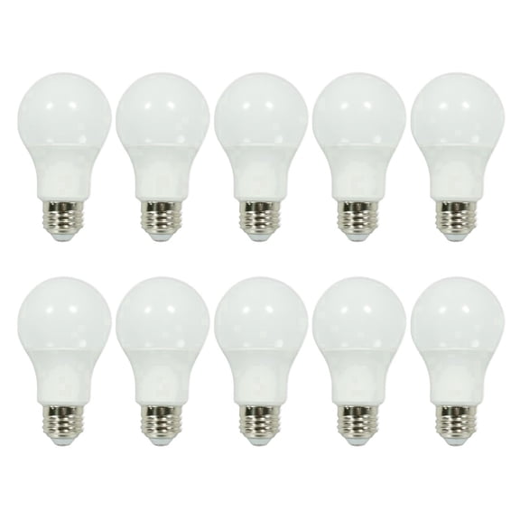 GT-Lite LED A19 Light Bulbs, 800 Lumens, 9W (60W Equivalent), E26 Base, 5000K Daylight, Non-Dimmable, 10-Pack