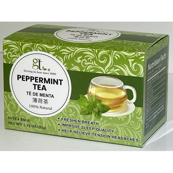 GT Peppermint Tea, 1.13 Ounce Box (16 Tea Bags)