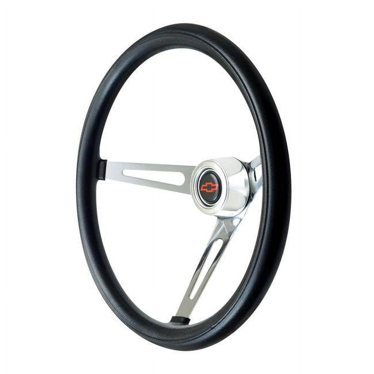 15" Black Foam Grip Chrome Steel Custom Steering Wheel