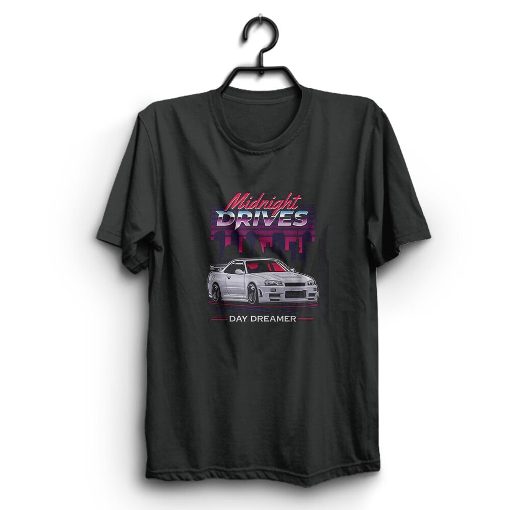 GT-R R34 Sport Car Illustration Logo Unisex T-Shirt S-3XL - Walmart.com