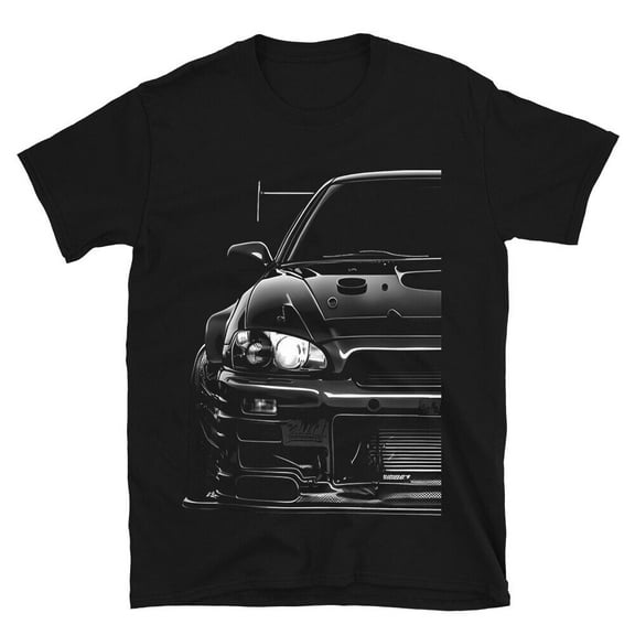 GT-R Skyline R34 T Shirt '98 Fans JDM Car Art Graphic Front Men's Tee Automotive