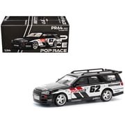 GT-R Stagea RHD Right Hand Drive #62 Simons Garage Black with White Sides 1/64 Die Cast Model Car by Pop Race