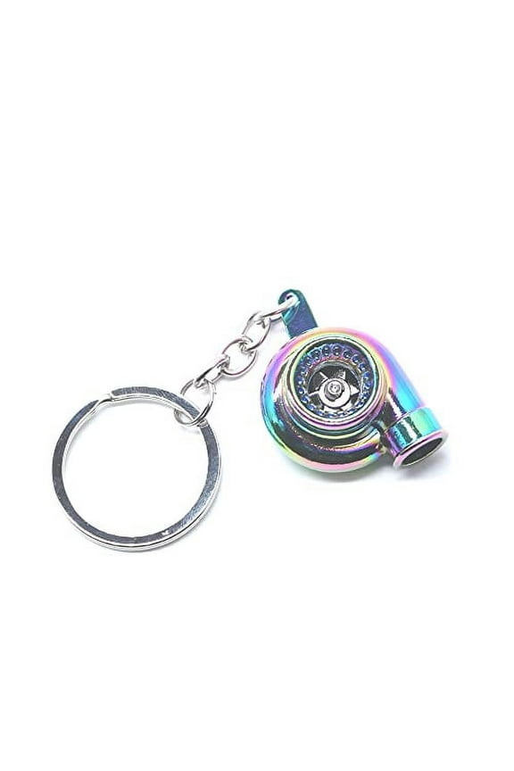 Turbo Keychain Metal Spinning Turbocharger Automotive Mini Car Part Keychain Key Ring (Neochrome Turbo)