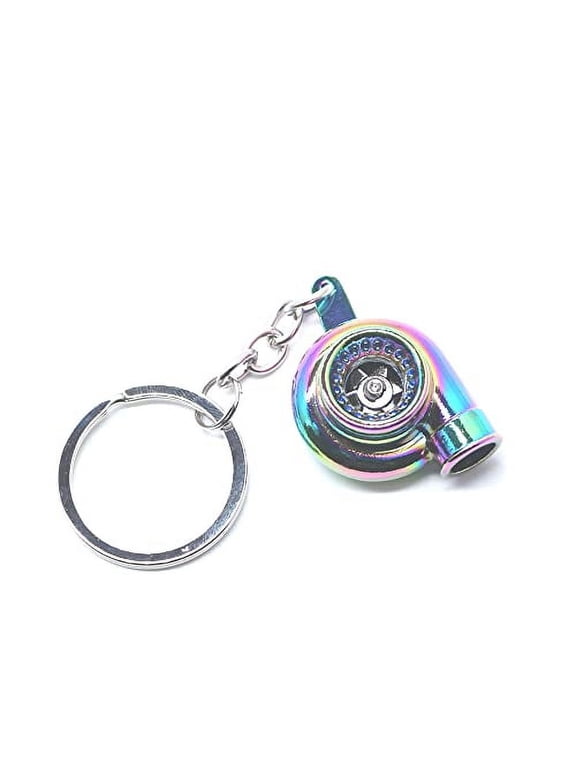 Turbo Keychain Metal Spinning Turbocharger Automotive Mini Car Part Keychain Key Ring (Neochrome Turbo)