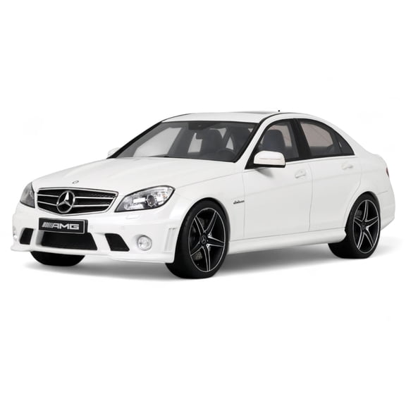 2007 Mercedes-Benz C63 AMG Diamond White 1/18 Model Car by GT Spirit