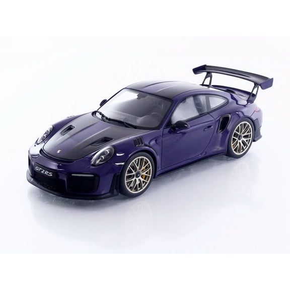 2021 Porsche 911 (991.2) GT2 RS Ultraviolet Metallic with Carbon Stripes 1/18 Model Car by GT Spirit