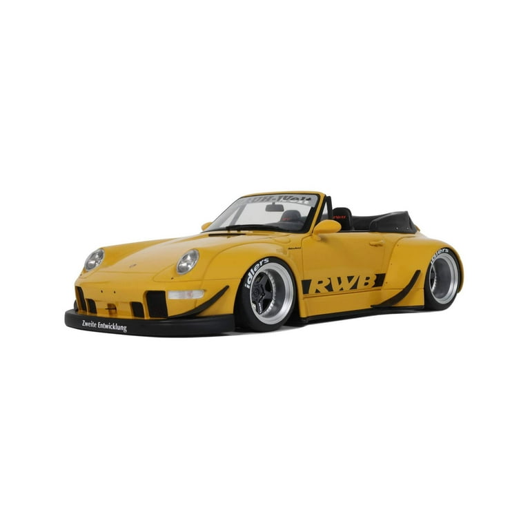 2023 Porsche 911 RWB Body Kit Yellow with Black Stripes 1/18