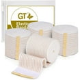 thumbnail image 1 of GT USA Cotton Elastic Bandage Wrap (2" Wide, 4 Pack) | Hook & Loop Fasteners at Both Ends | Latex Free | Hypoallergenic Compression Roll for Sprains & Injuries, 1 of 2