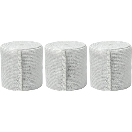 GT USA Cotton Soft Woven White (2" Width, 3 Pack) | Cotton Elastic Bandage Wrap | Latex Free | Hook & Loop Fastener at One End | Hypoallergenic Compression Roll for Sprains & Injuries