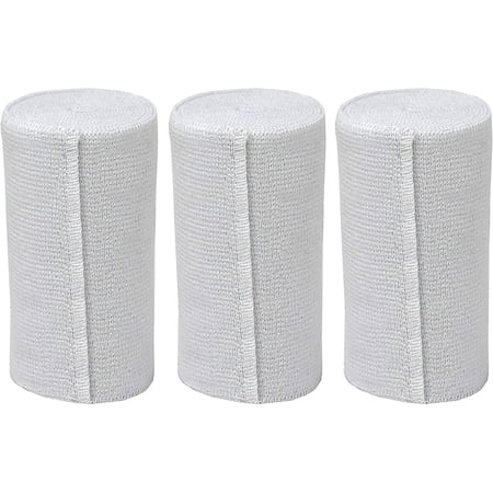 GT USA Cotton Soft Woven White (3" Width, 3 Pack) | Cotton Elastic Bandage Wrap | Latex Free | Hook & Loop Fastener at One End | Hypoallergenic Compression Roll for Sprains & Injuries