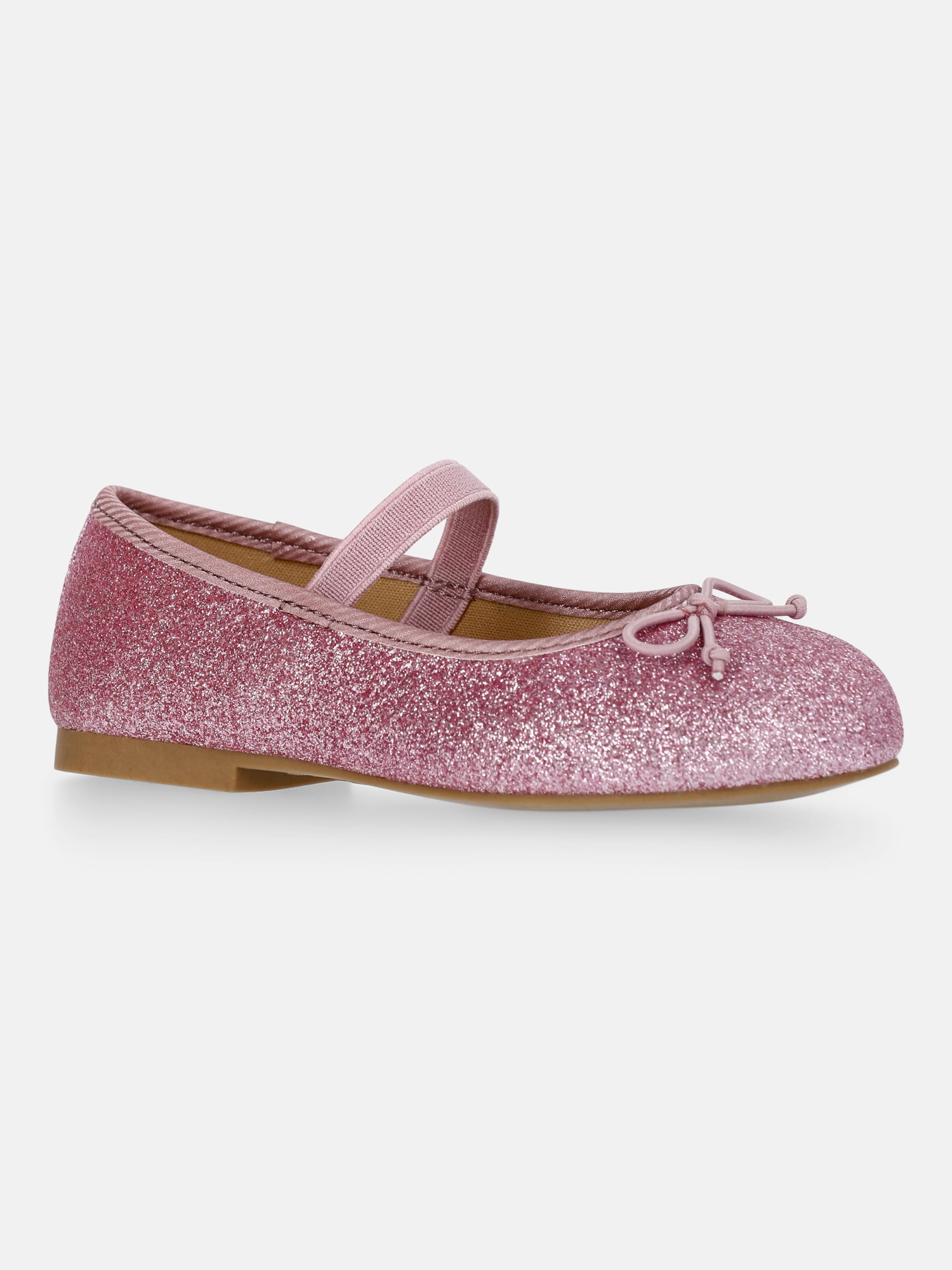 Wonder Nation Girls Bow Ballet Dress Shoes