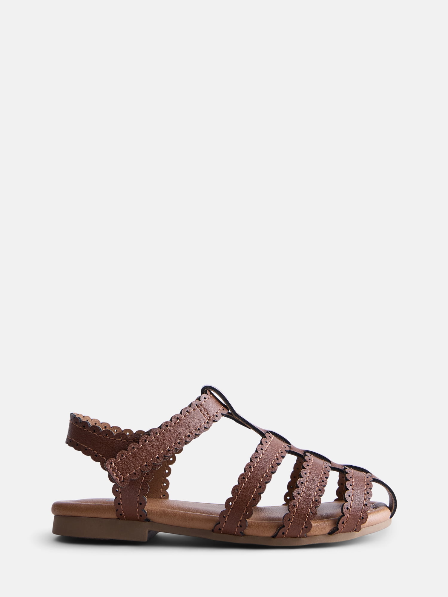 Wonder Nation Toddler Girls Scalloped Fisherman Sandals