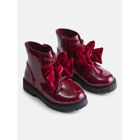 Wonder Nation Baby and Toddler Girls Bow Combat Boots