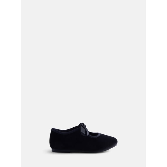 Wonder Nation Toddler Girls Velvet Bow Ballet Flats