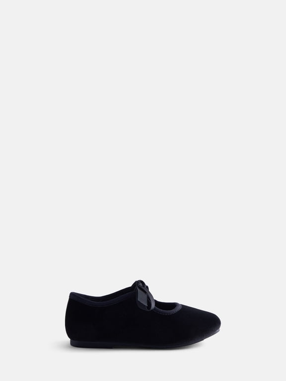 Toddler, Little & Big Girls Velvet Bow Ballet Flats