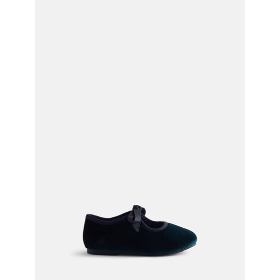 Wonder Nation Toddler Girls Velvet Bow Ballet Flats
