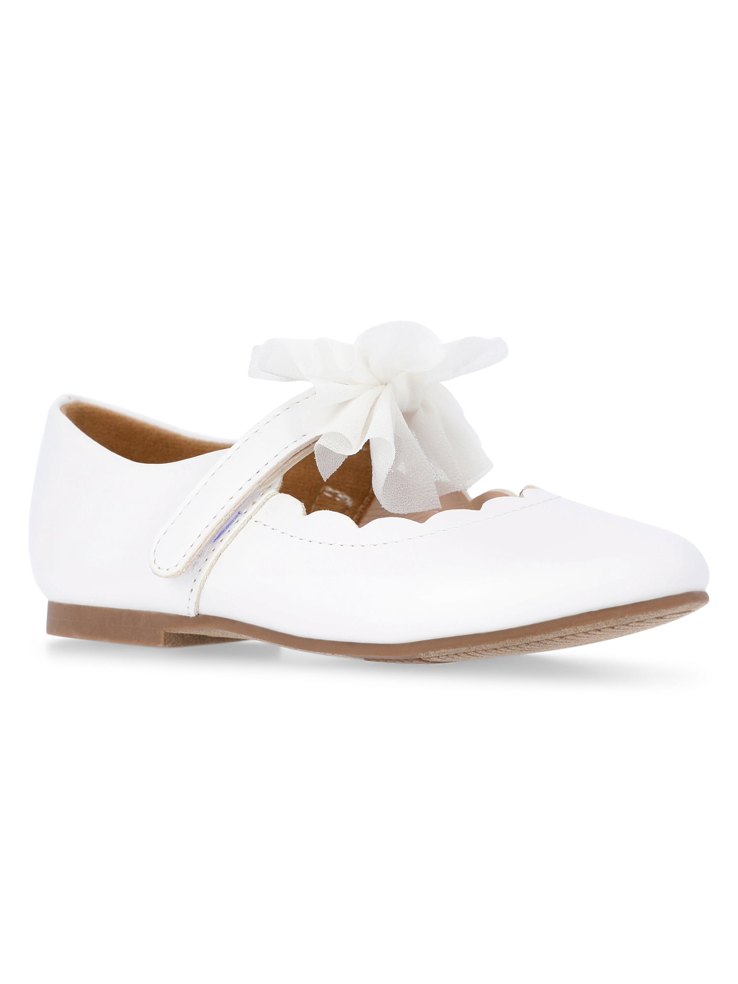 Wonder Nation Baby and Toddler Girls Tulle Bow Ballet Flats