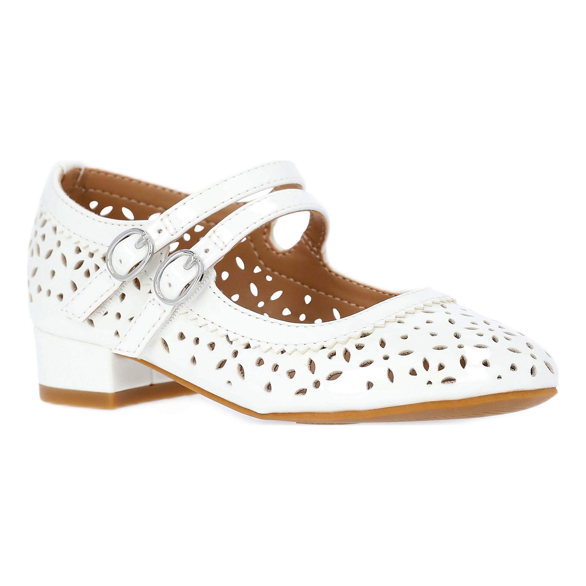 Wonder Nation Toddler, Little and Big Girls Double Strap Dress Shoes with Block Heels