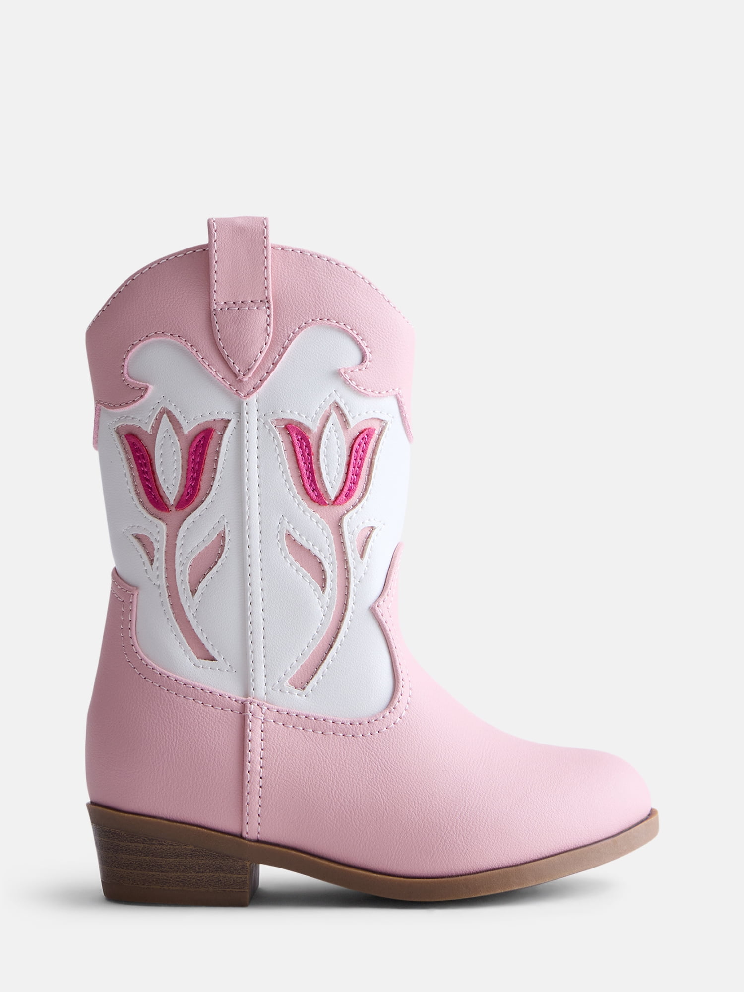 Wonder Nation Toddler, Little, & Big Girls Tulip Flower Cutout Western Boots