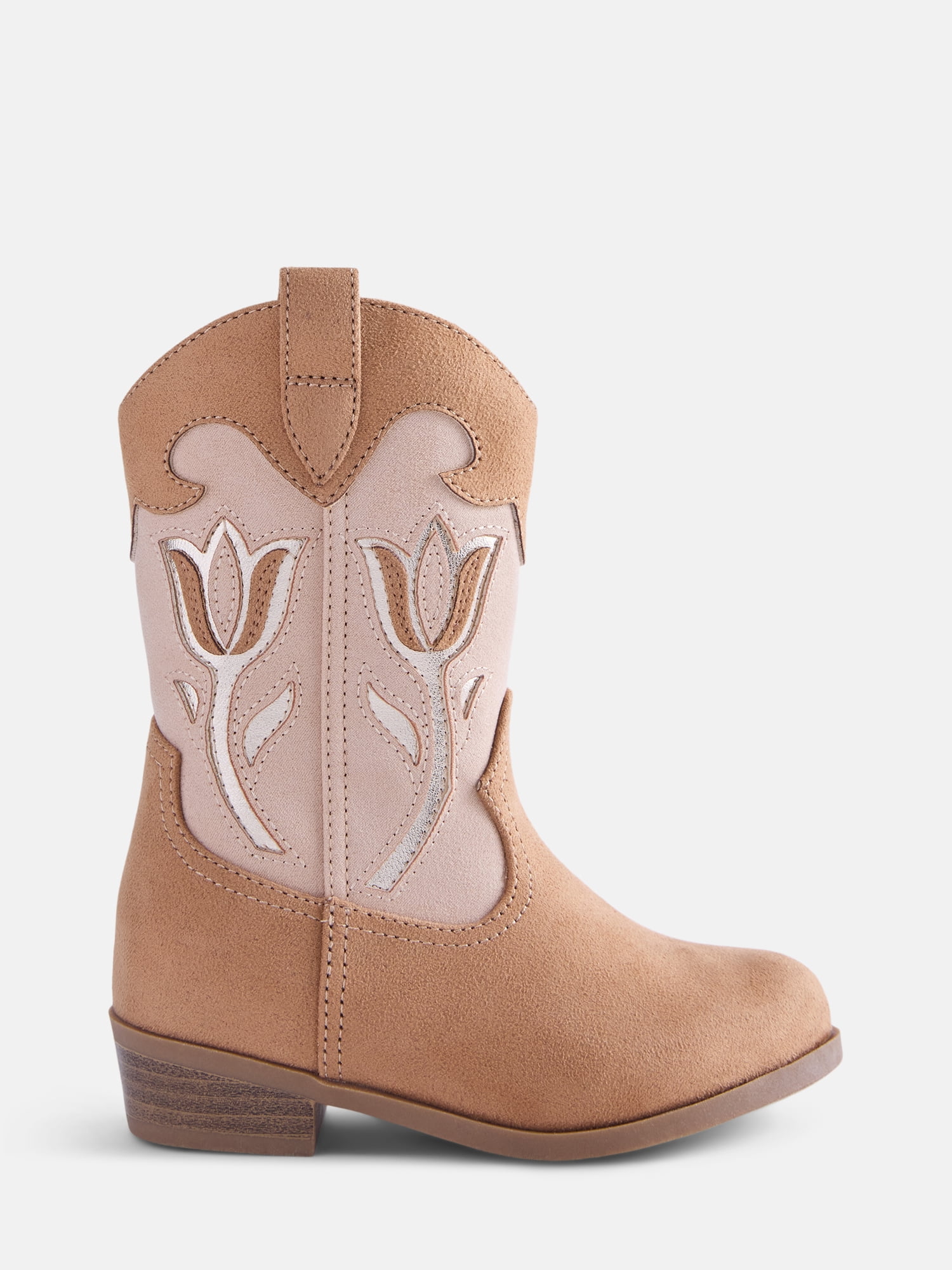 Wonder Nation Toddler, Little, & Big Girls Tulip Flower Cutout Western Boots