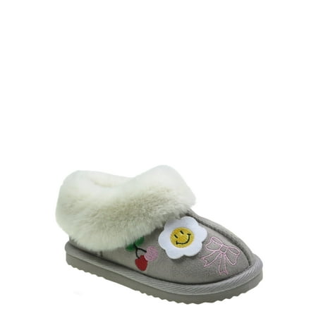 Wonder Nation Toddler Girls Slippers with Faux Fur Trim