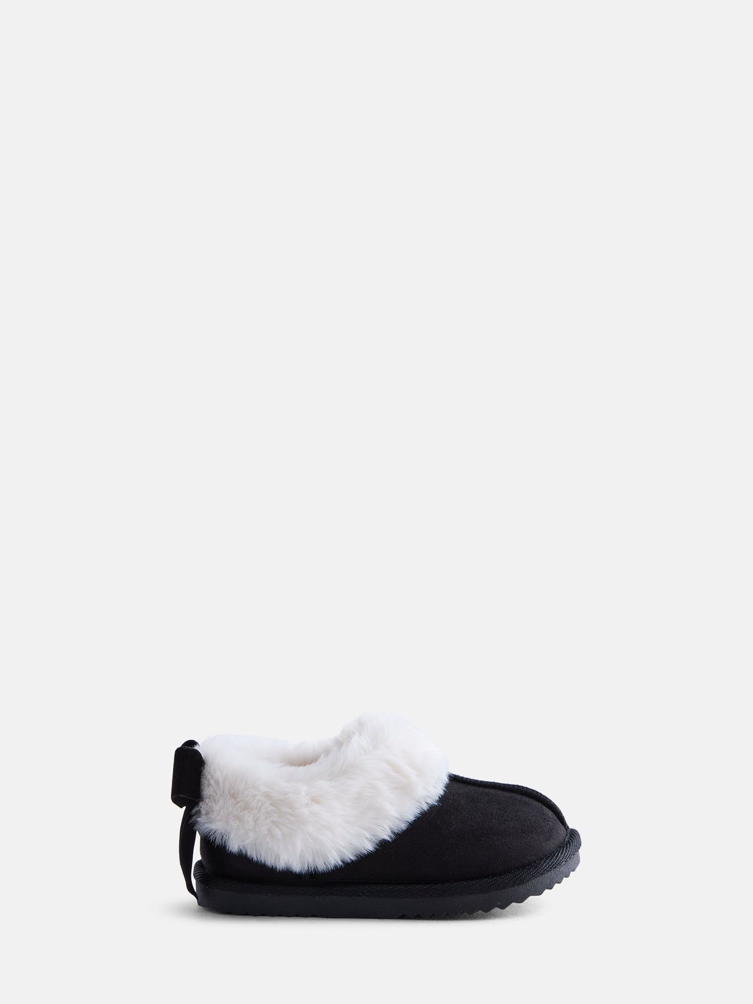 Wonder Nation Baby, Toddler, Little and Big Girls Faux Fur Trim Slippers