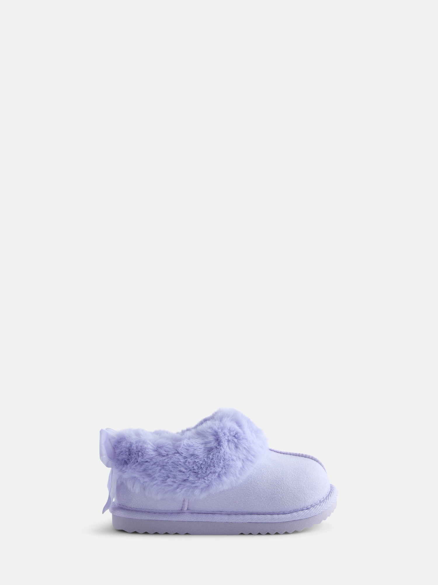 Wonder Nation Baby, Toddler, Little and Big Girls Faux Fur Trim Slippers