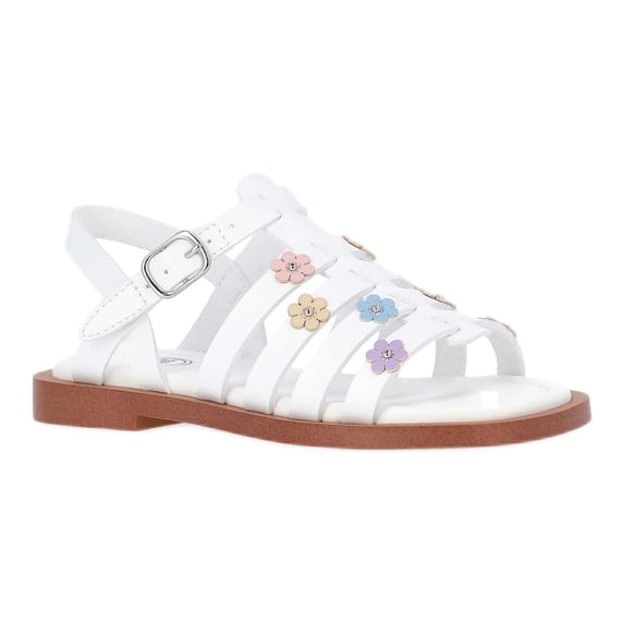 Wonder Nation Toddler Girls Floral Faux Leather Fisherman Sandals