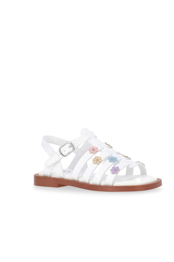Toddler Girls' Floral Faux Leather Fisherman Sandals