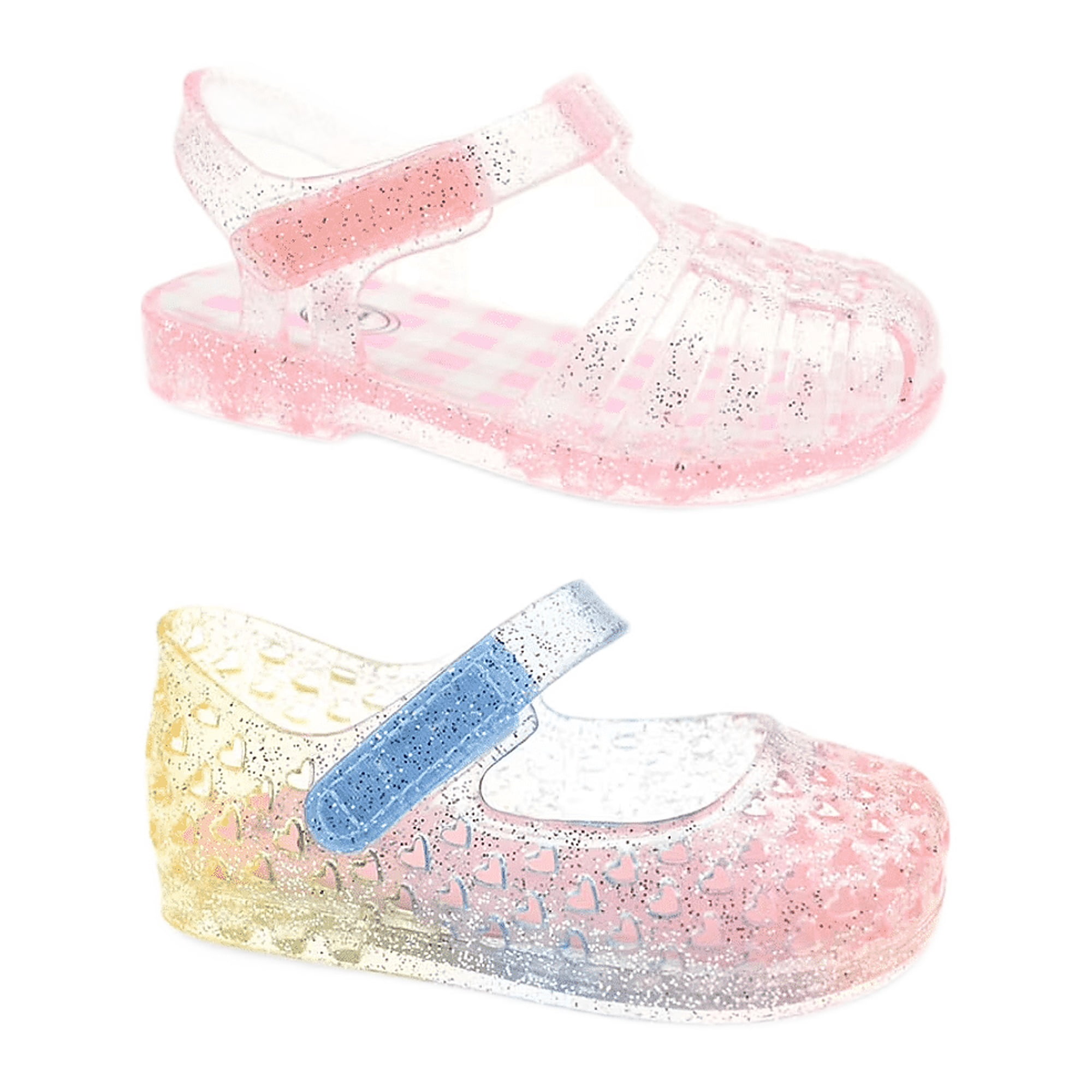 Wonder Nation Baby and Toddler Girls 2 Pack Jelly Sandal