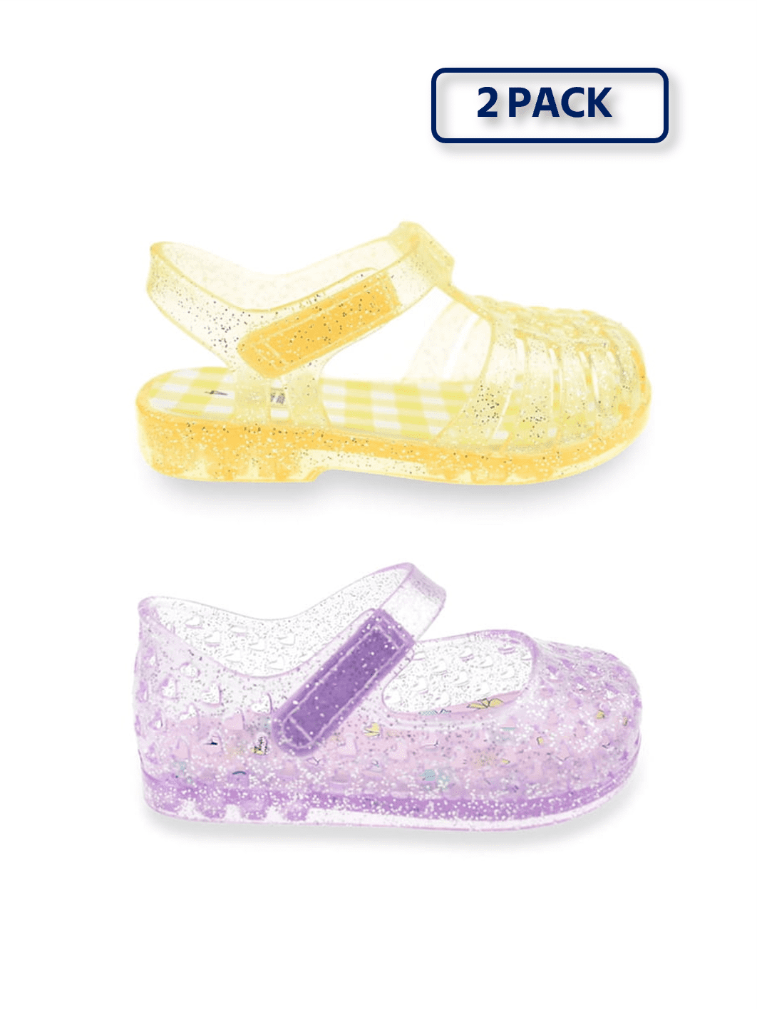 Wonder Nation Baby and Toddler Girls 2 Pack Jelly Sandal