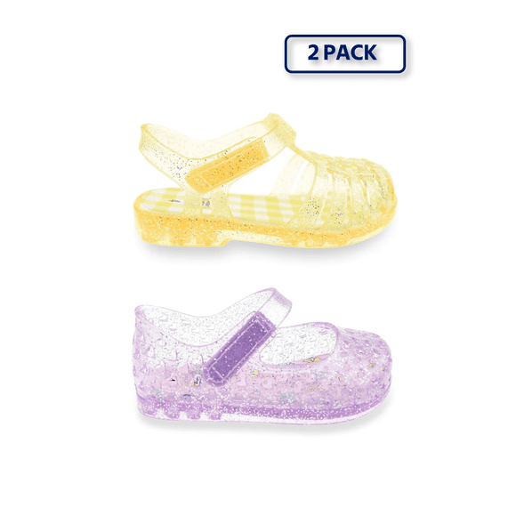 Wonder Nation Baby and Toddler Girls 2 Pack Jelly Sandal