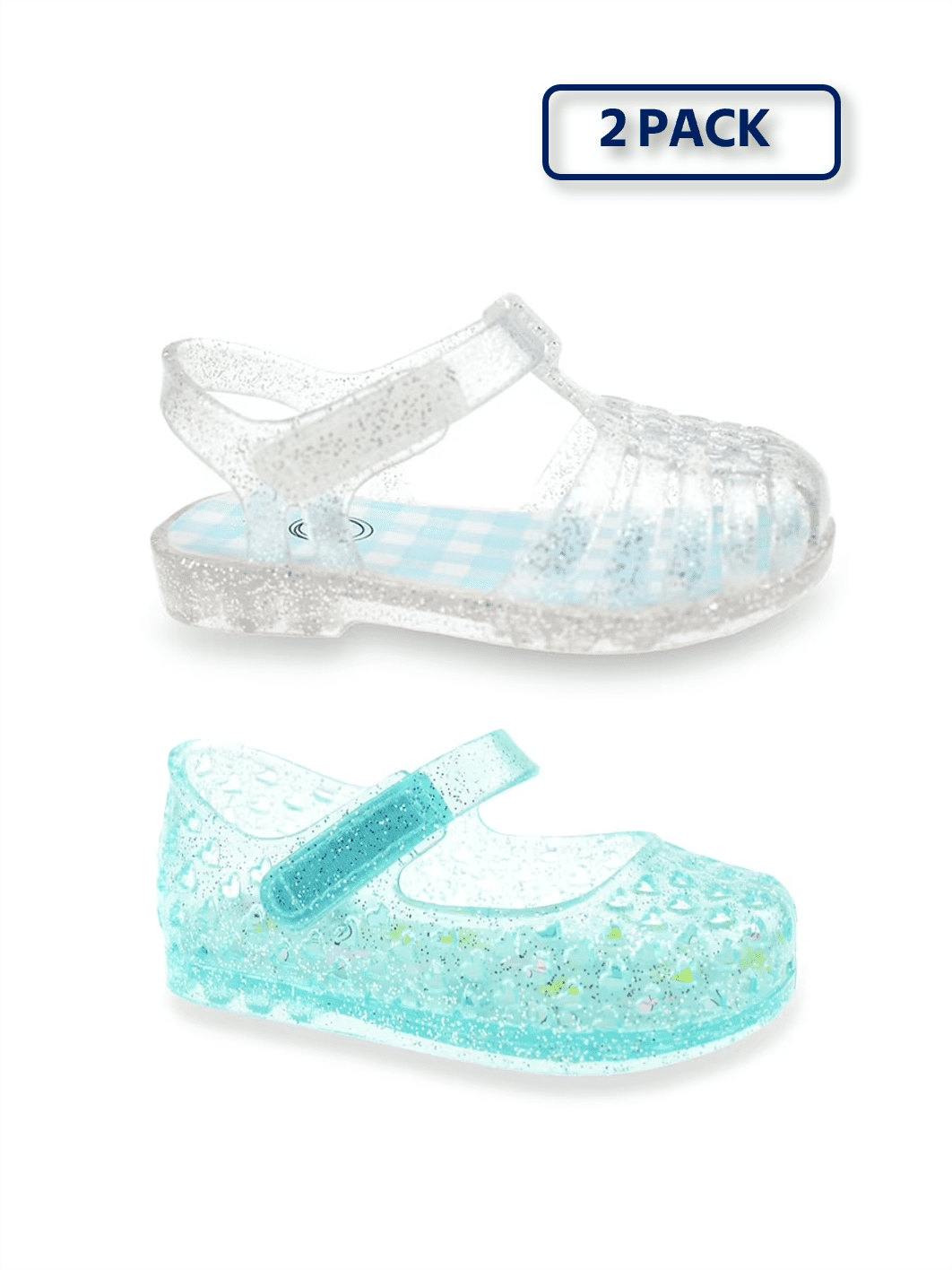 Wonder Nation Baby and Toddler Girls 2 Pack Jelly Sandal