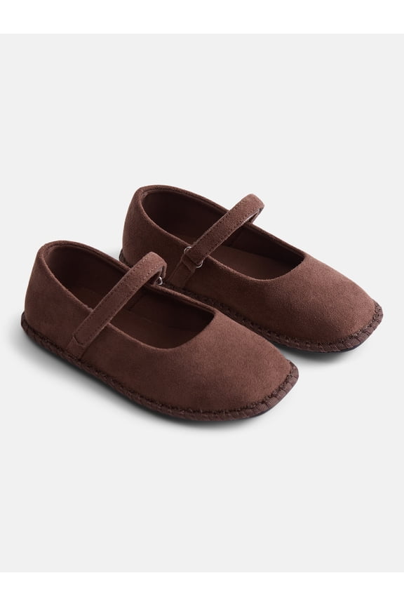 Toddler Girls Faux Suede Whipstitch Ballet Shoes