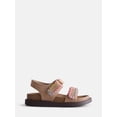 thumbnail image 1 of Wonder Nation Toddler, Little, and Big Girls Rainbow Stitch Sandals, 1 of 4
