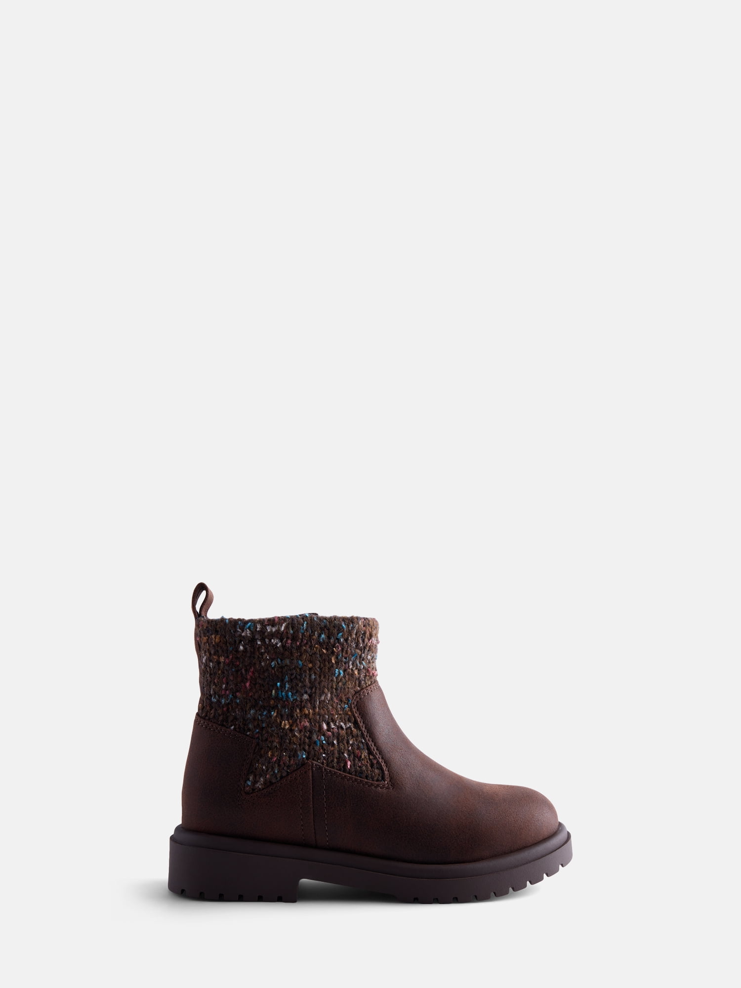 Wonder Nation Toddler Girls Sweater Knit Faux Leather Boots