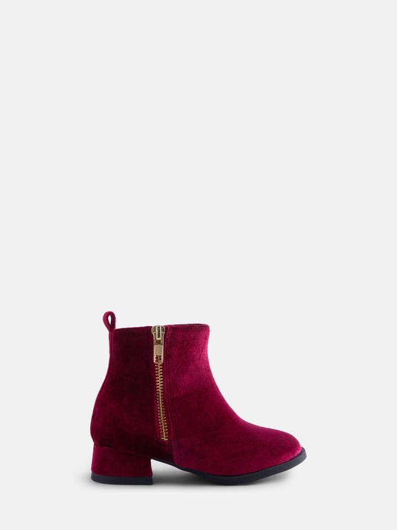 Girls Faux Suede Velvet Boots