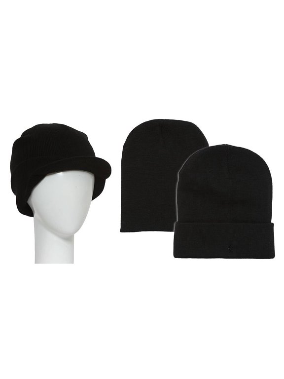 GT Winter Kit - Cuffed Beanie Visor + Long & Short Beanie - Black